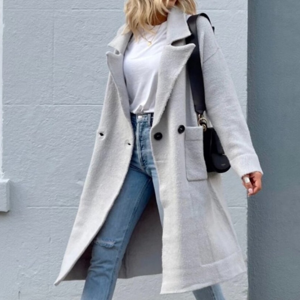 SHOW ME YOUR MUMU SWEATER JACKET GRAY KNIT CARDIGAN COAT SIZE SMALL